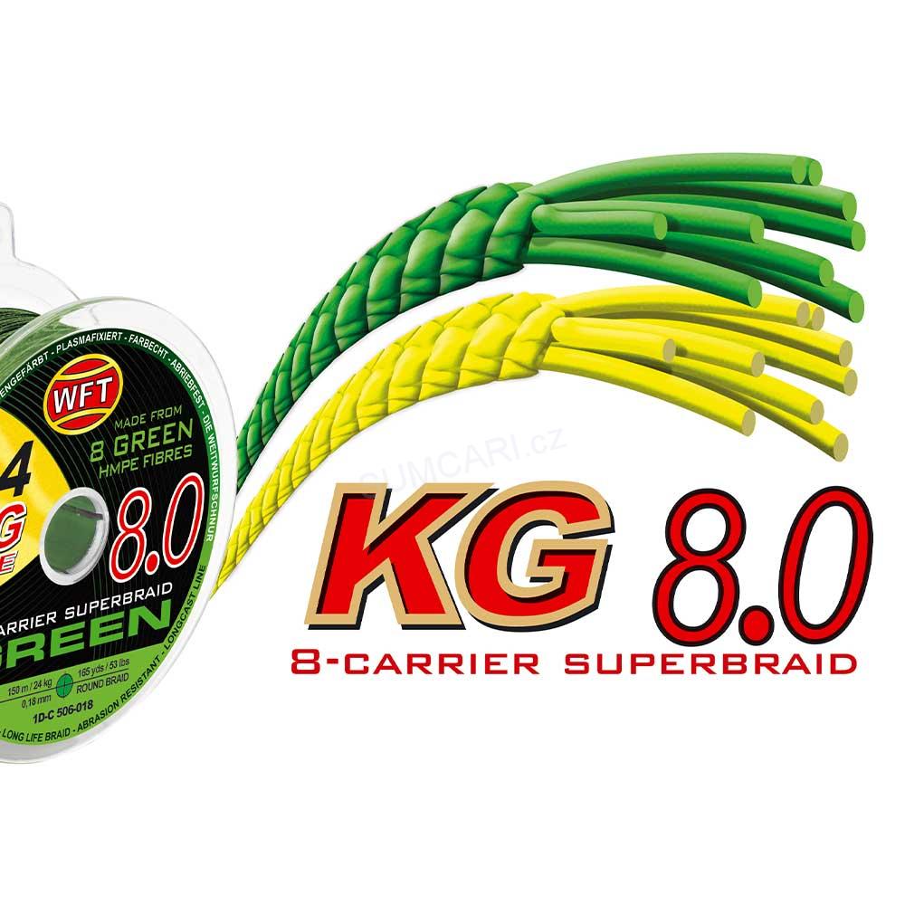 WFT pletenka KG 8.0, 0.18mm, 24.00kg, 150m - žlutá