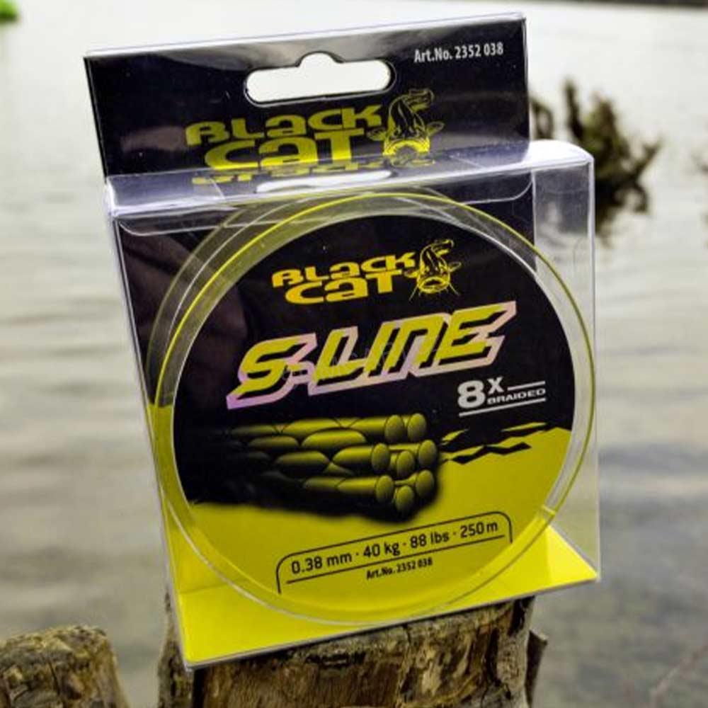 Black Cat pletená sumcová šňůra S-Line 0.55mm, 70kg, žlutá, 225m