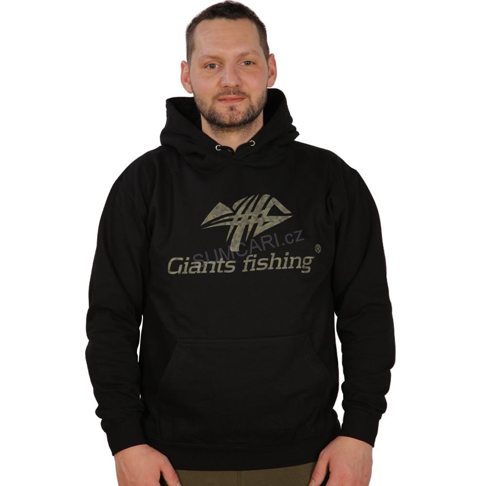 Giants Fishing mikina s kapucí černá Camo Logo, vel. L