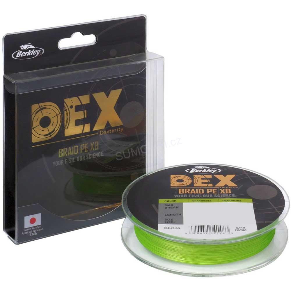 Berkley šňůra DEX Braid PE X8 Chartreuse 0.08mm 6.80kg, 150m