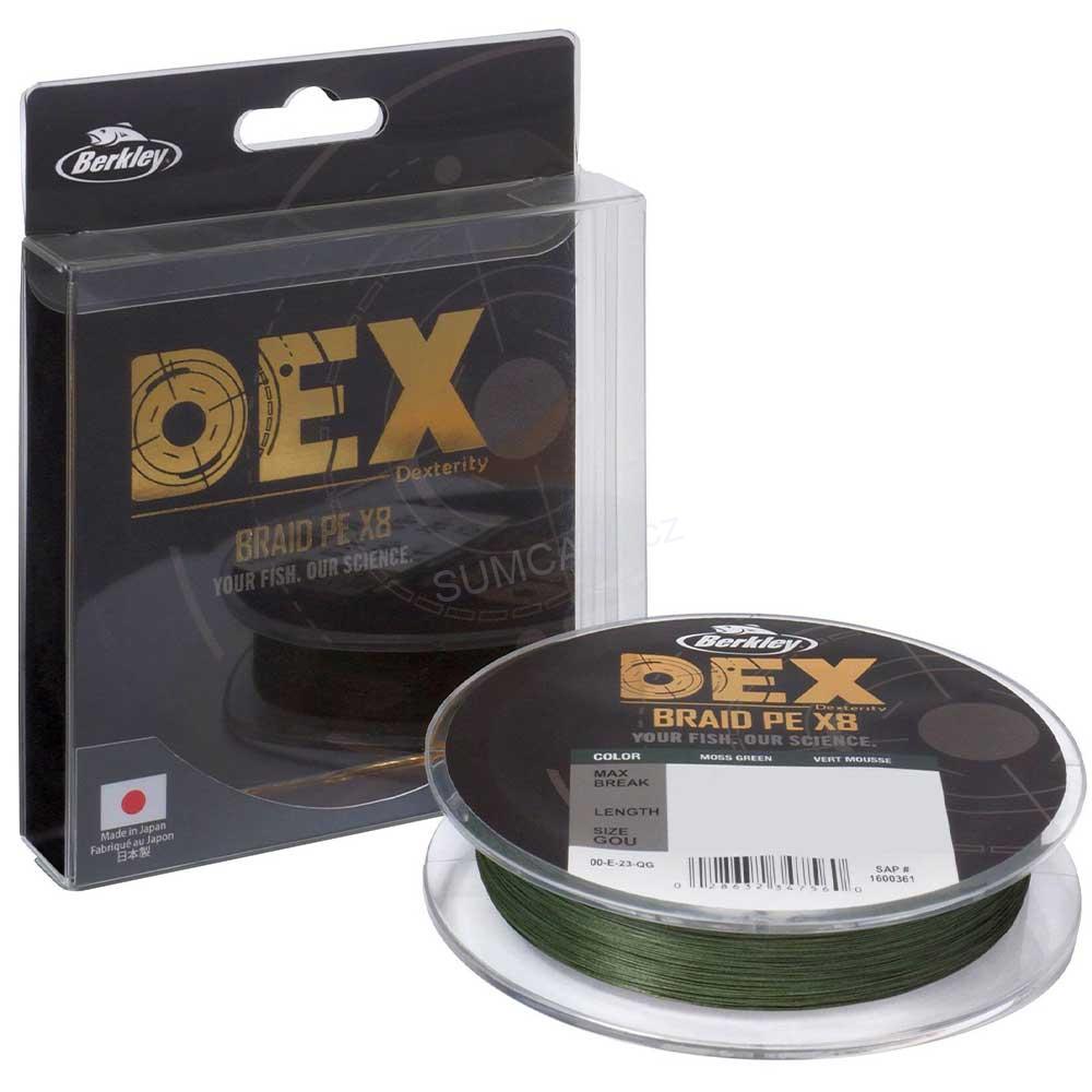 Berkley šňůra DEX Braid PE X8 moss green 0.10mm 7.90kg, 150m