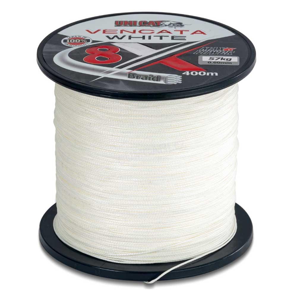 Uni Cat šňůra na sumce Vencata White 8X 0.37mm 34kg, 400m - bílá