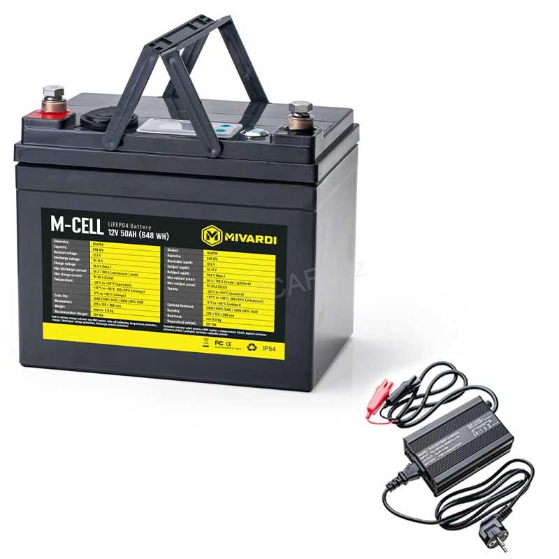 M-CELL LiFePO4 12V 50Ah + 10A nabíječka