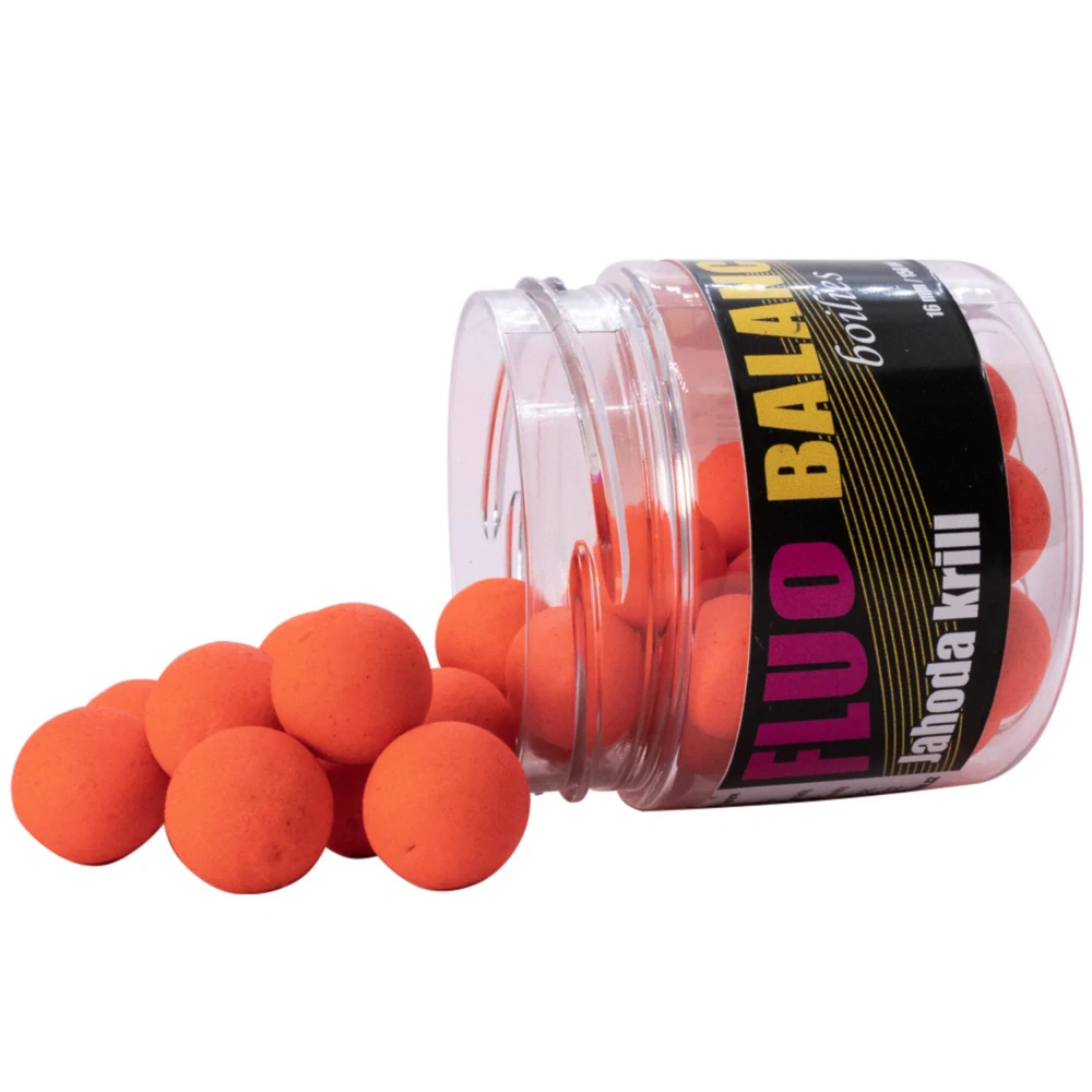 Carp Inferno Balanced Boilie Fluo Jahoda Krill 150ml, 16mm