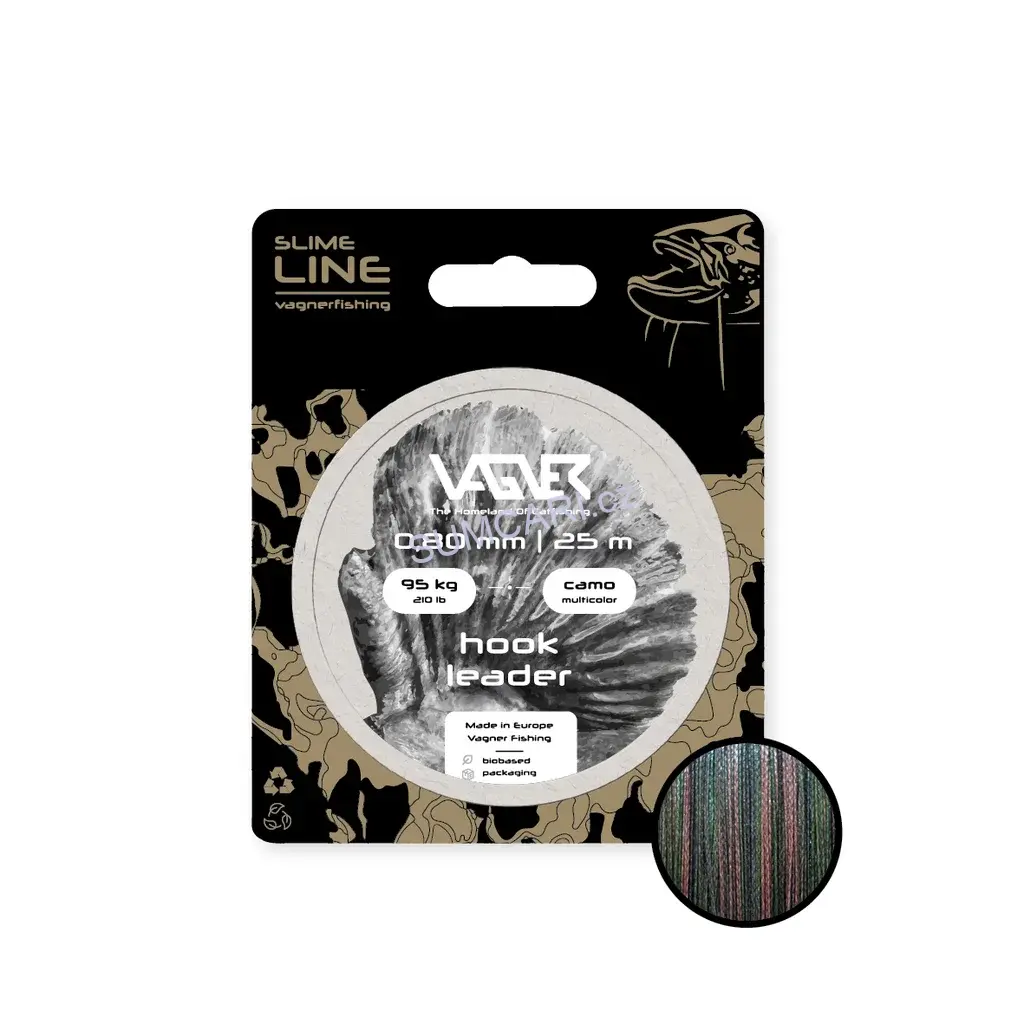 VAGNER návazcová šňůra Hook Leader Camo 0.80mm 95kg, 25m