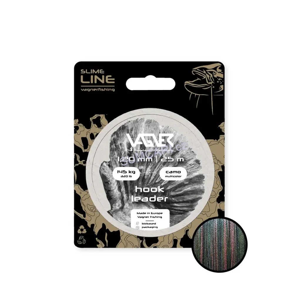 VAGNER návazcová šňůra Hook Leader Camo 1.20mm 145kg, 25m