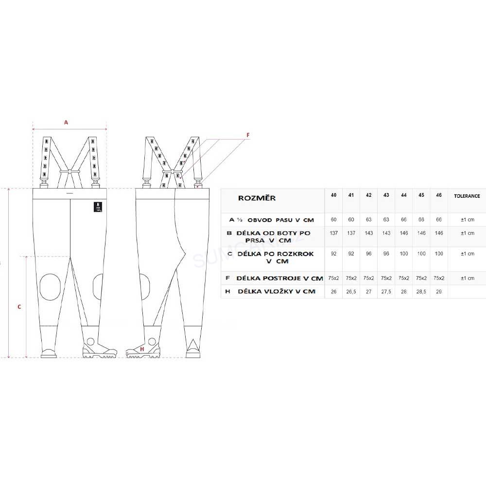 PROS rybářské prsačky SBP01 PVC PREMIUM šedé, vel. 41
