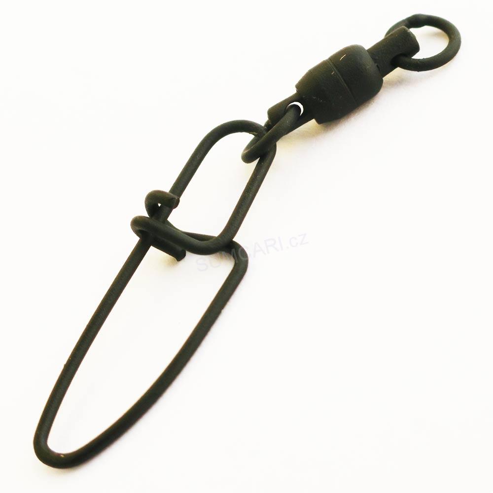 MadCat karabina a obratlík ložiskový Stainless Ball Bearing Swivel With Crosslock Snap 90kg, 3ks
