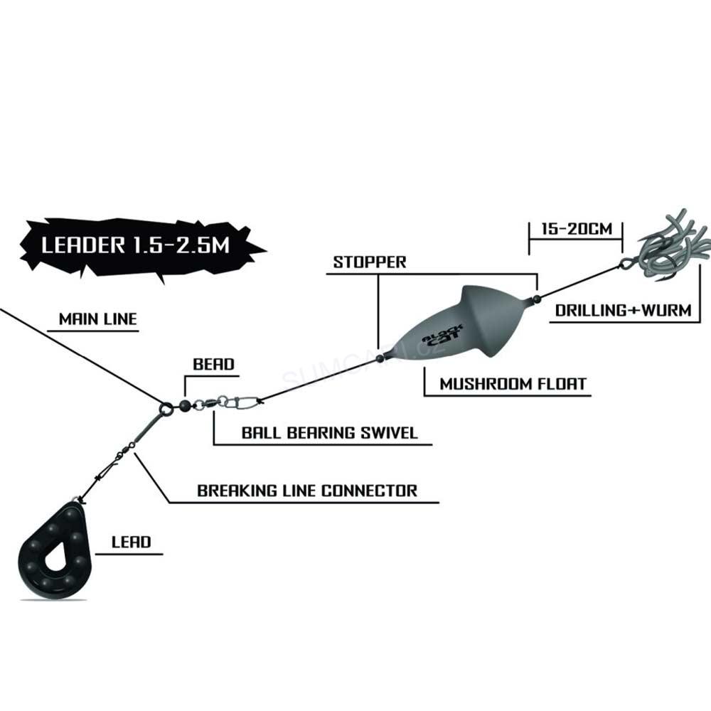 Black Cat podvodní splávek MUSHROOM U-Float 5g, černý