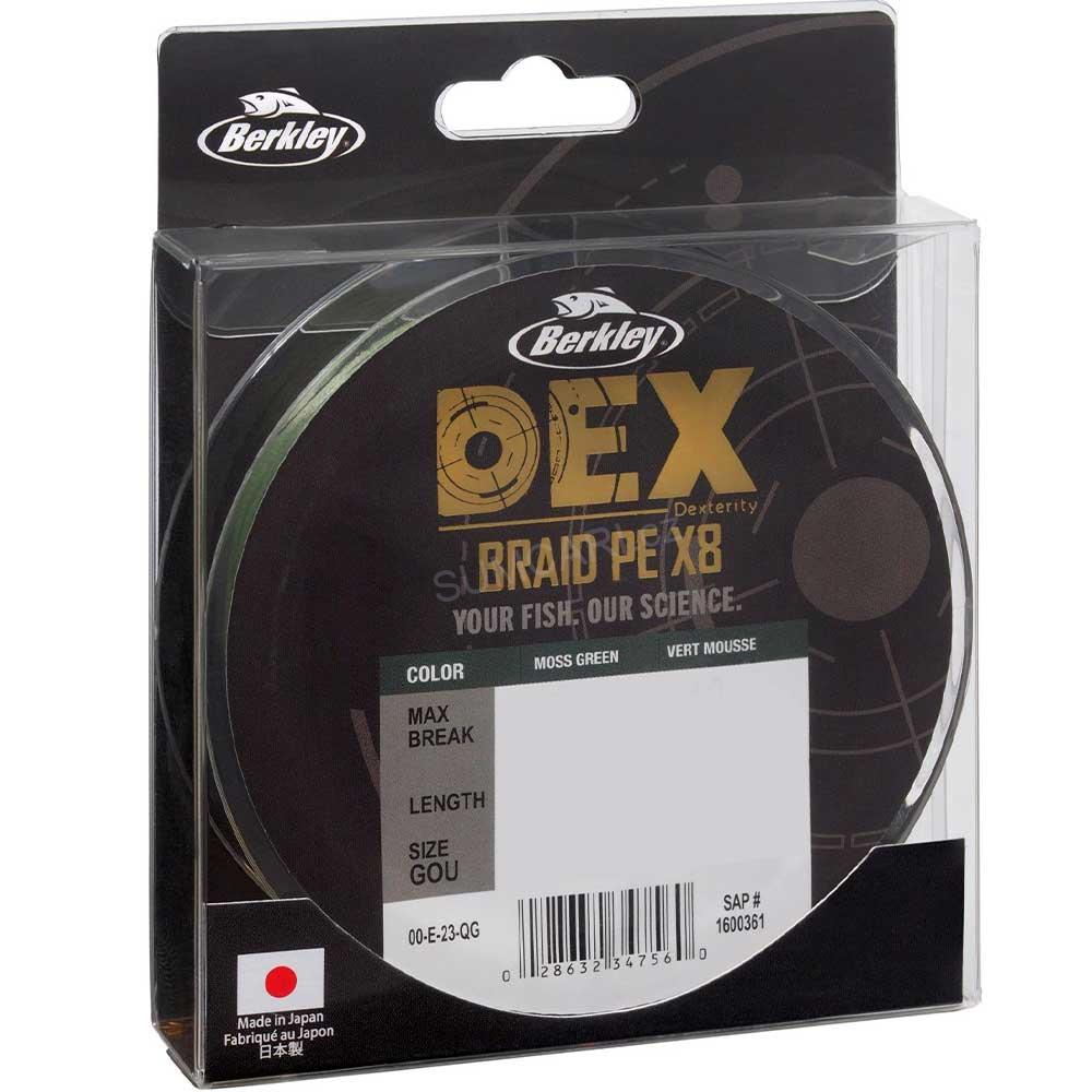 Berkley šňůra DEX Braid PE X8 moss green 0.10mm 7.90kg, 150m