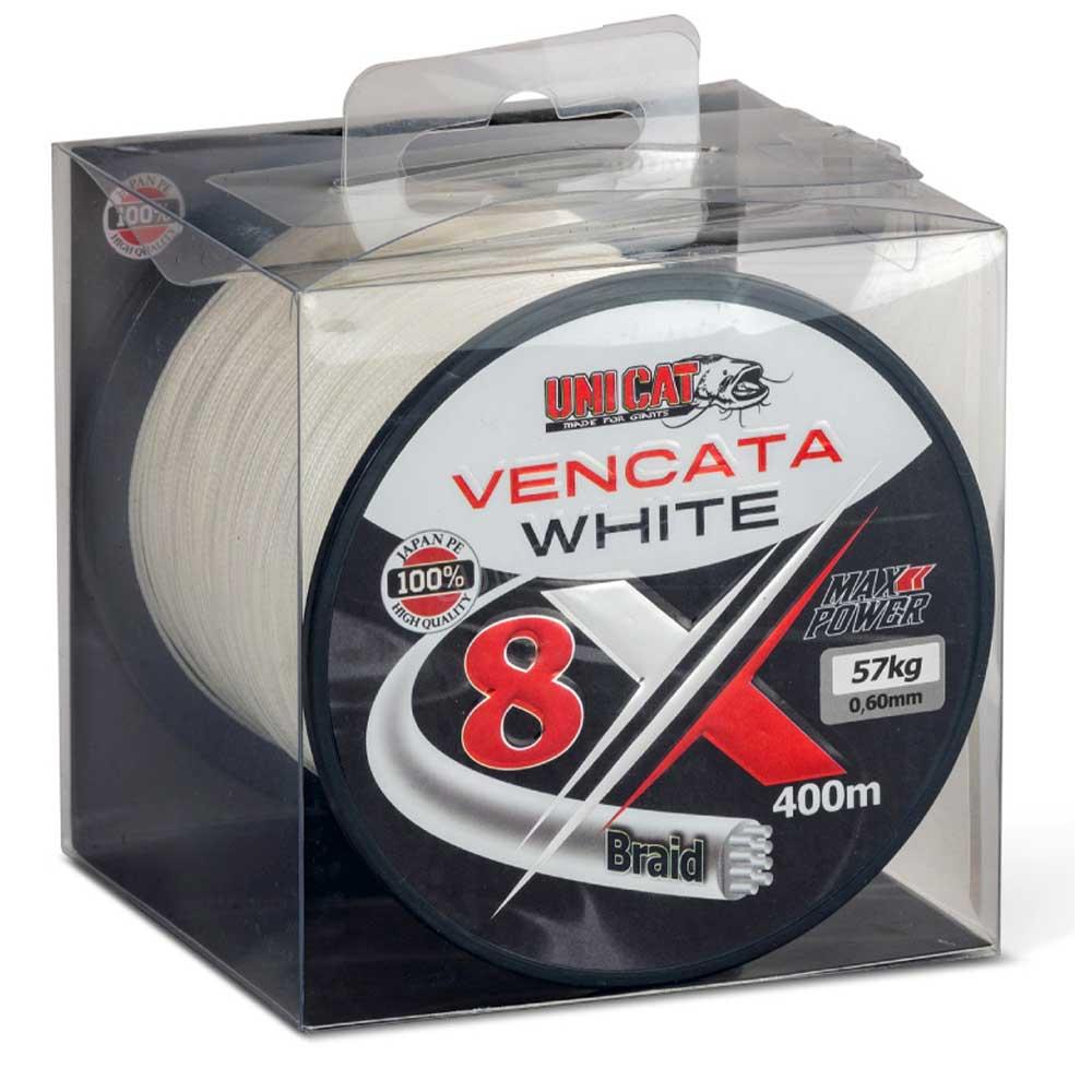 Uni Cat šňůra na sumce Vencata White 8X 0.60mm 57kg, 400m - bílá