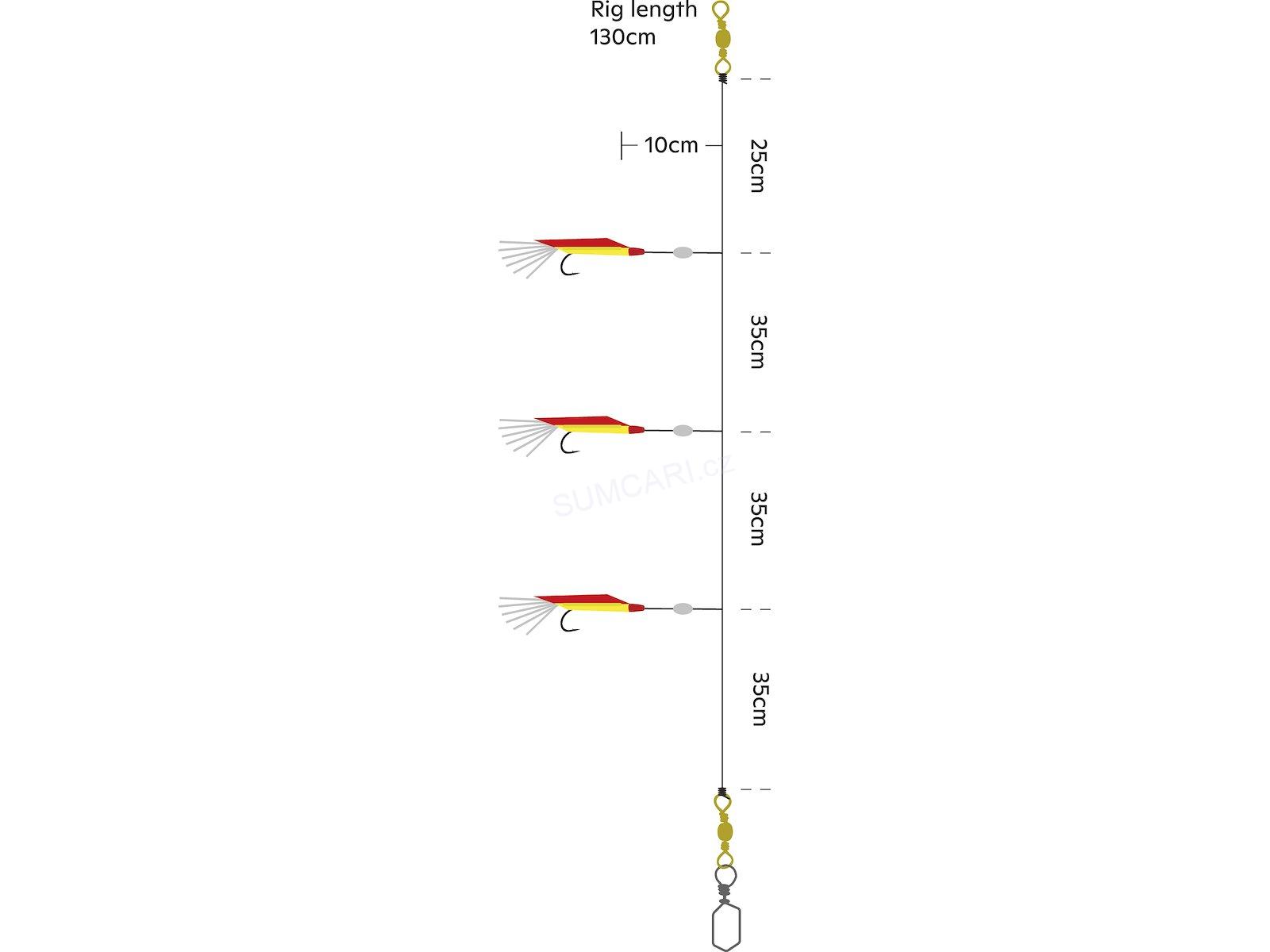 Kinetic návazec SABIKI MINI MAKK 5/0, Yellow/Orange