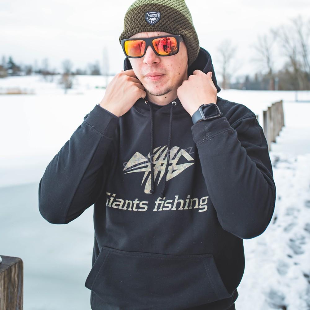 Giants Fishing mikina s kapucí černá Camo Logo, vel. XXL