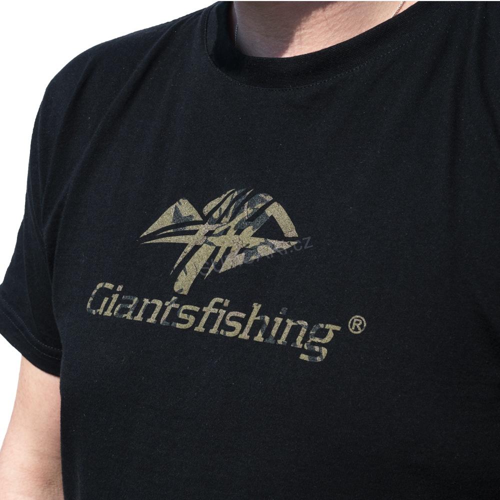 Giants fishing tričko pánské černé Camo Logo, vel. 2XL