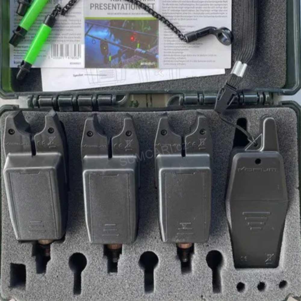 Korum signalizátory KBI R 3 Bite Alarm Presentation Set 3+1