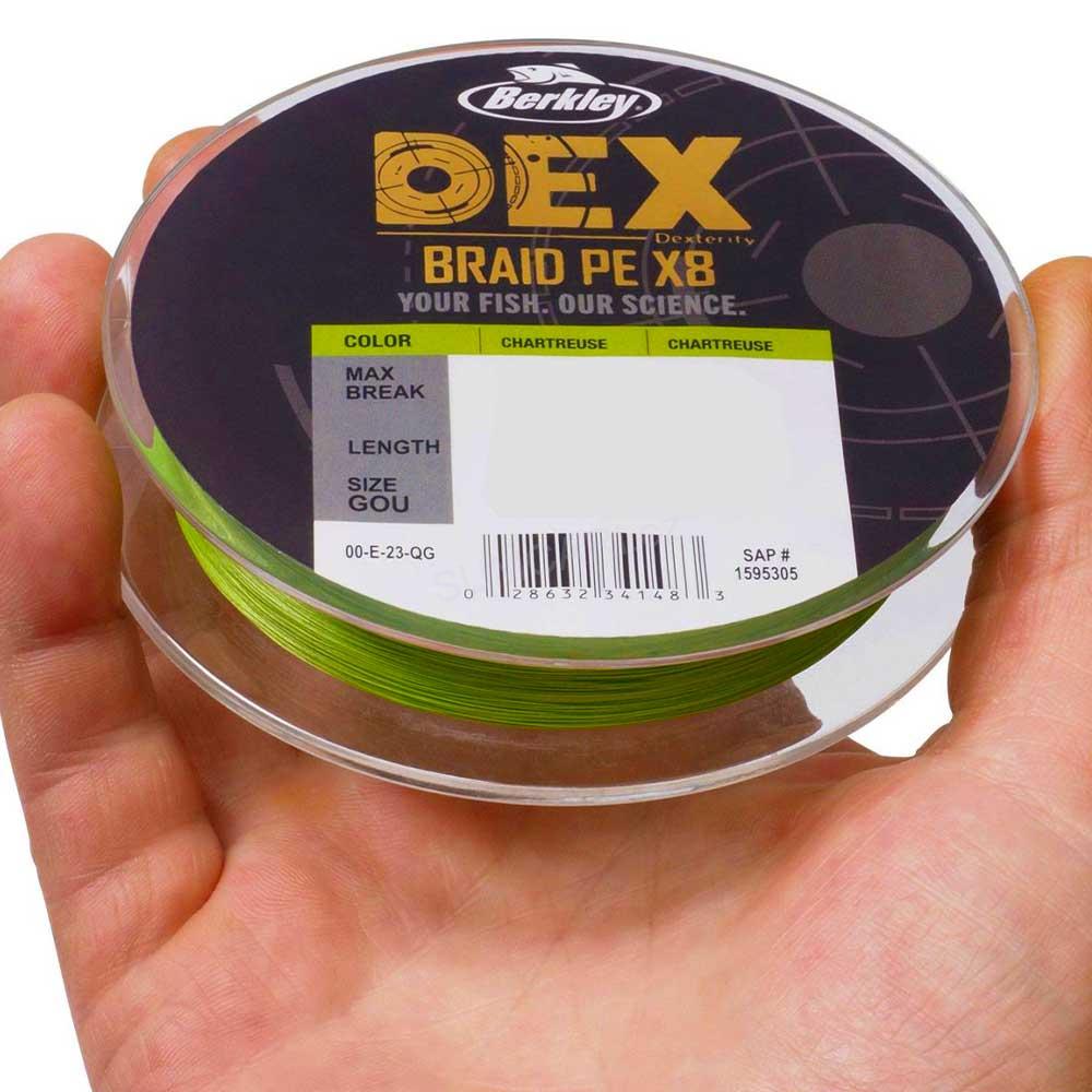 Berkley šňůra DEX Braid PE X8 Chartreuse 0.12mm 9.00kg, 150m