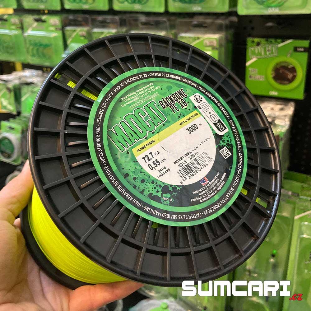 MadCat sumcová šňůra BACKBONE PE-X8 0.60mm 84.1kg, chartreuse