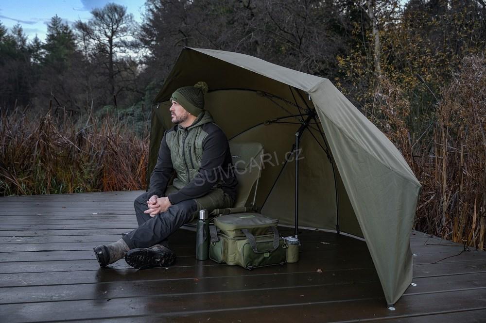 Korum rybářský přístřešek Progress - Graphite Brolly Shelter 50"