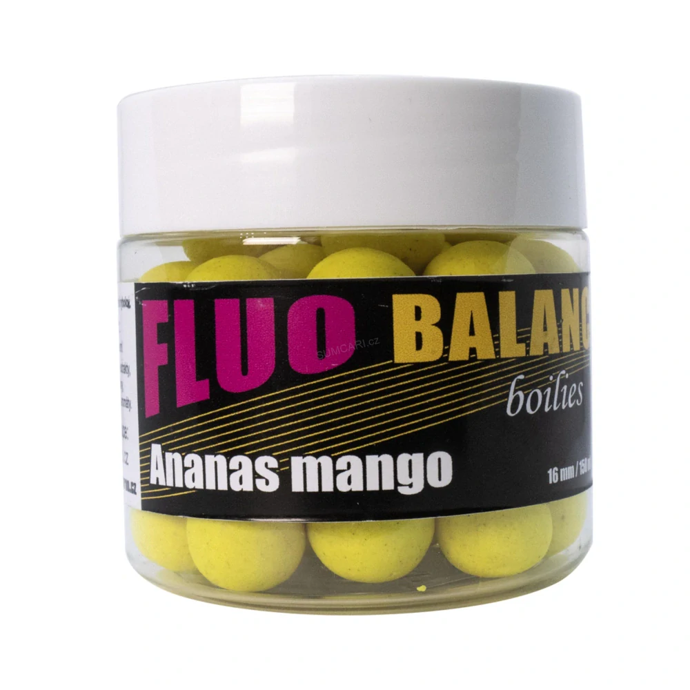 Carp Inferno Balanced Boilie Fluo Ananas Mango 150ml, 16mm