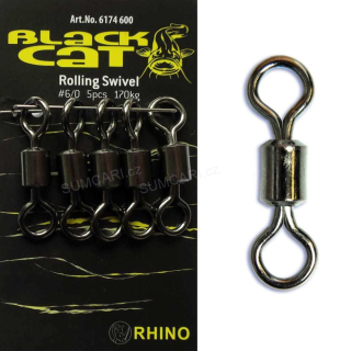 Black Cat obratlík Rolling Swivel 6/0, 170kg, 5ks