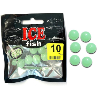 ICE fish fluo korálky 10mm, 7ks