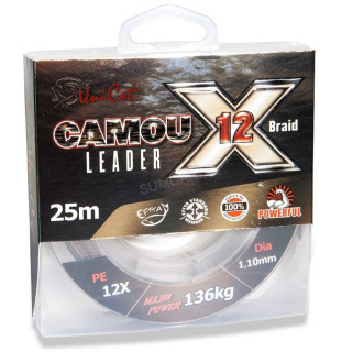 Uni Cat šňůra na návazce Camou X-12 Leader 12X 0.80mm 89kg, 25m