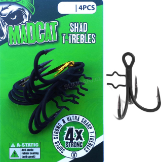 MADCAT sumcový trojháček A-Static Shad T-Treble 1/0, 4ks