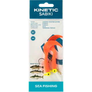 Kinetic návazec SABIKI LOADED TWISTER UV 2/0, Red/Glitter