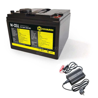 M-CELL lithiová baterie LiFePO4 12V 23Ah + 5A nabíječka