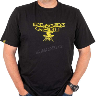 Black Cat tričko DISTRESSED Logo Black Tee, vel. L
