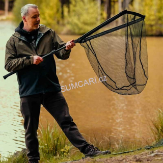 Giants fishing plovoucí podběrák s pogumovanou síťkou Deluxe 70x70cm, 220cm