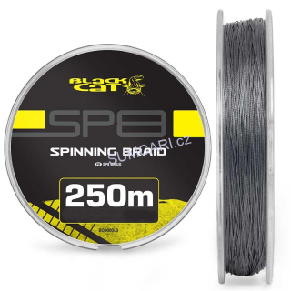  Black Cat přívlačová sumcová šňůra SP8-BRAID 0.32mm 25kg/55lb 250m, Sky Grey