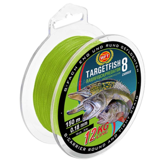WFT šňůra Target Fish 8 0.10mm 7kg 150m, žluto-zelená